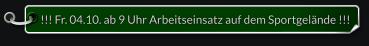 !!! Fr. 04.10. ab 9 Uhr Arbeitseinsatz auf dem Sportgelände !!!